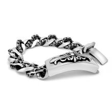 Silver Black Body Jewelry Stainless Steel Men ID Bracelets